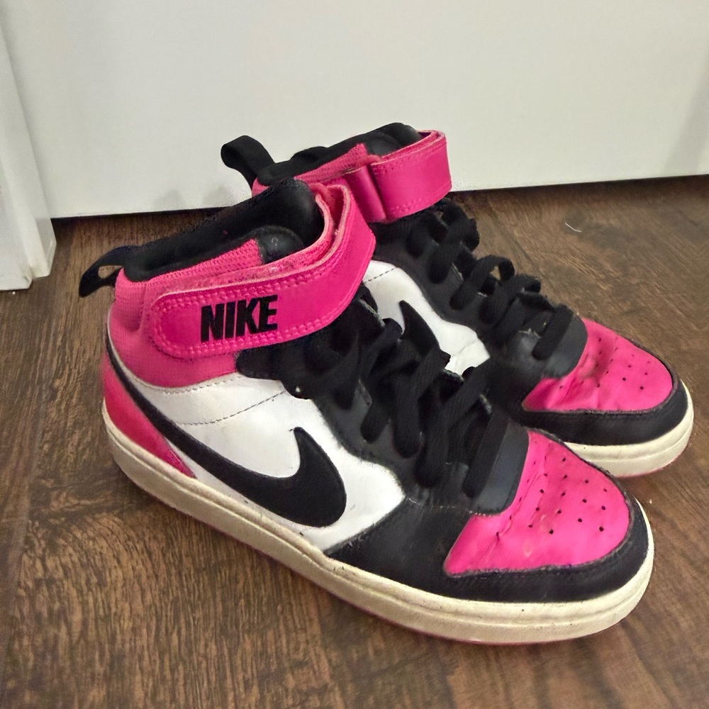 Nike Kids Black, Pink and White High-Top Sneakers